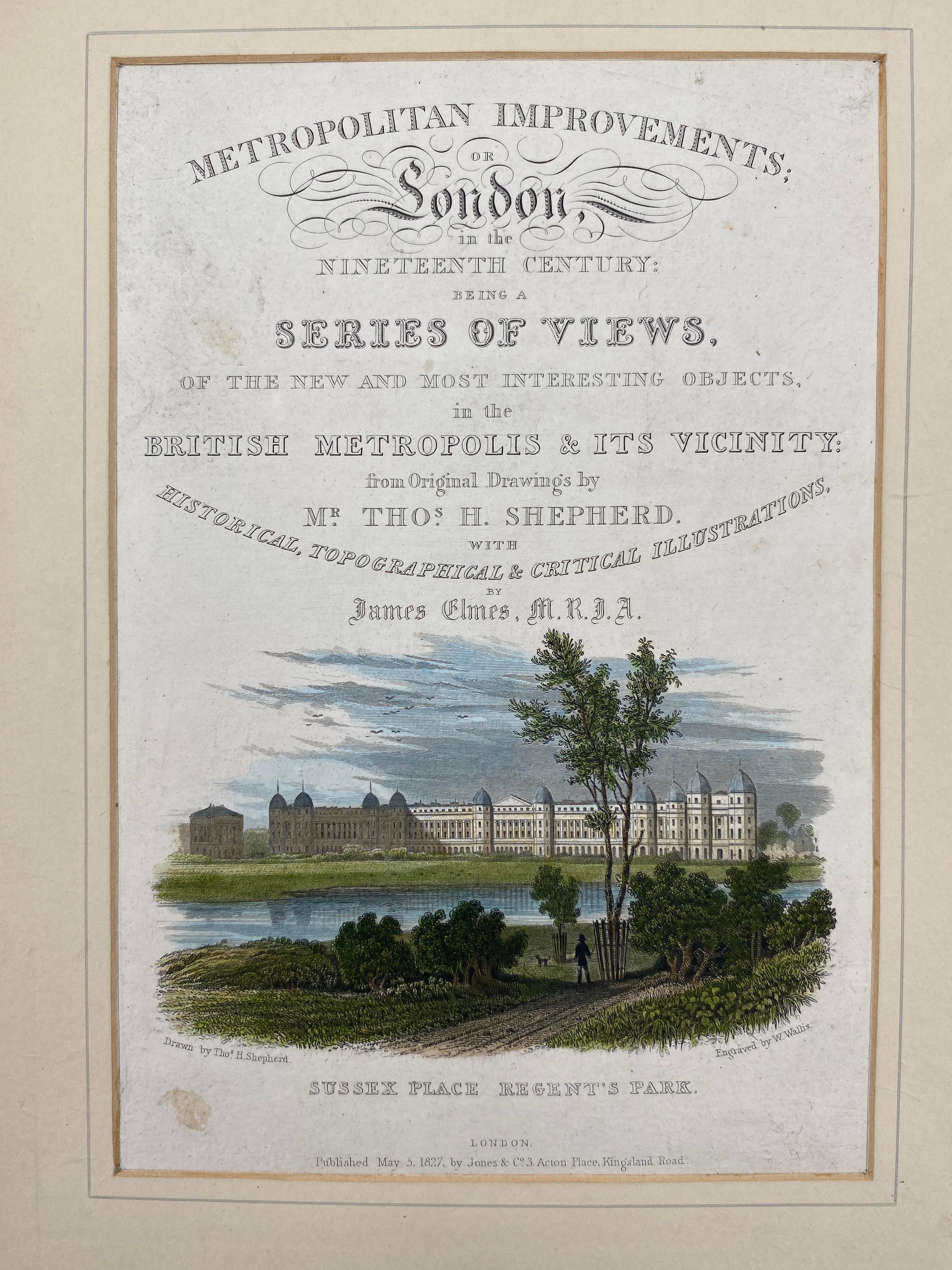 Regency Shepherd's View of & Around Regent's Park : 37 incisioni in bella rilegatura in vendita