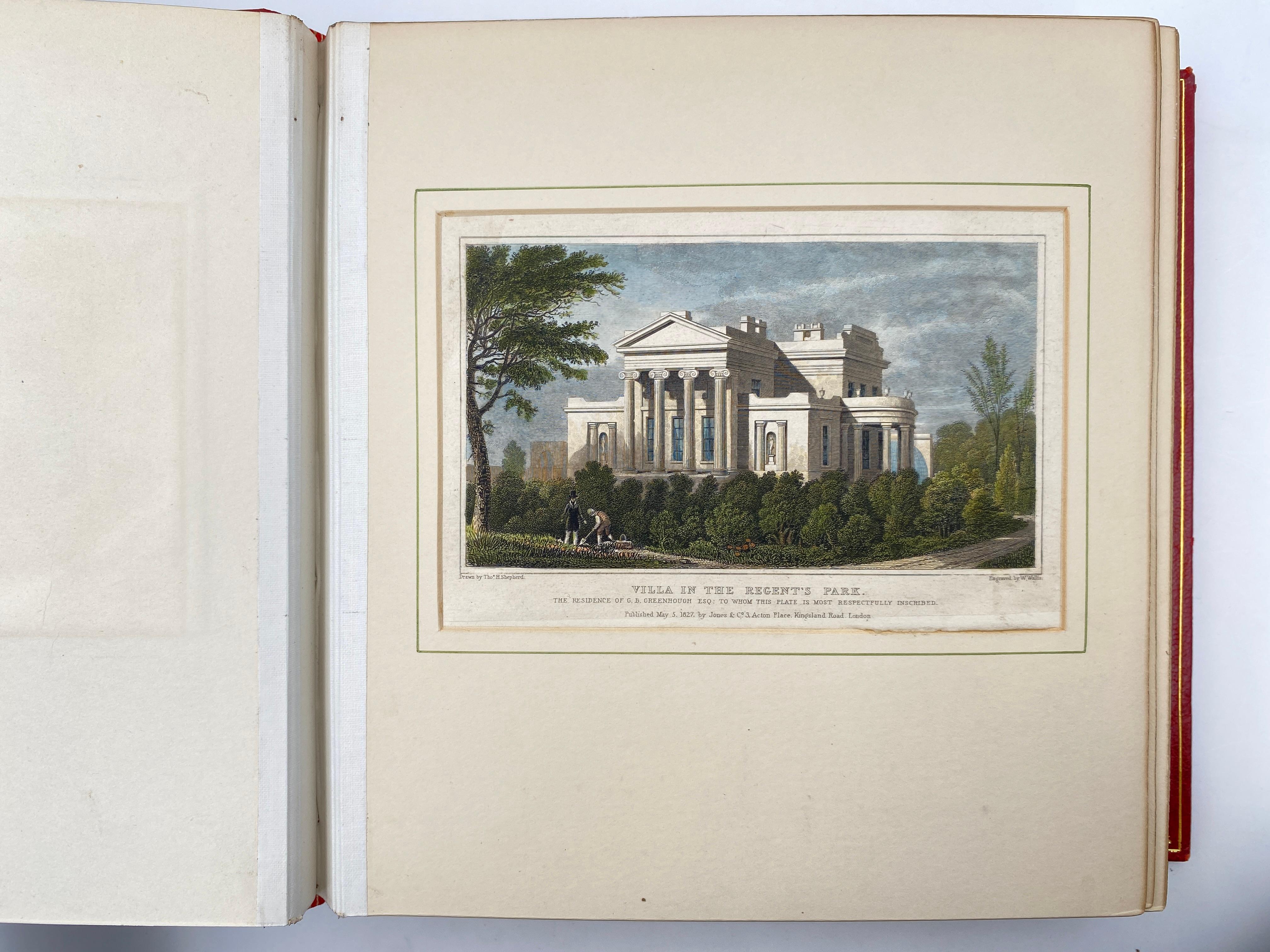 XIX secolo Shepherd's View of & Around Regent's Park : 37 incisioni in bella rilegatura in vendita
