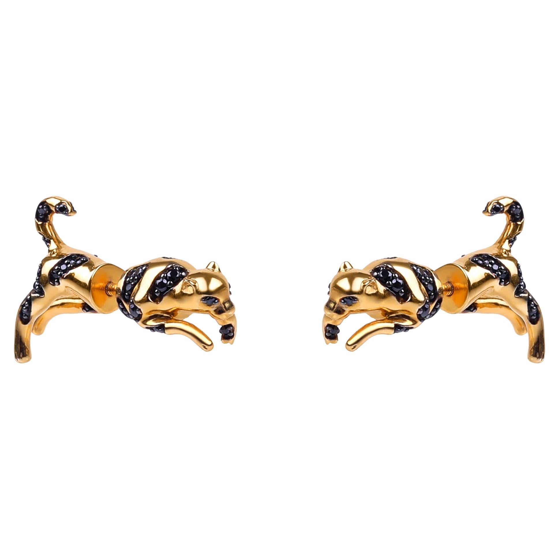 Sher Gold Ohrringe mit Clip, ungeschliffener Diamant, Contemporary Design von Kahana Jewels