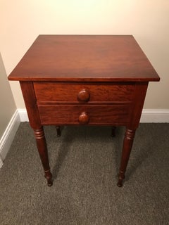 Sheraton 2-Drawer Stand in Cherry, circa 1820 North Shore, Massachusetts
