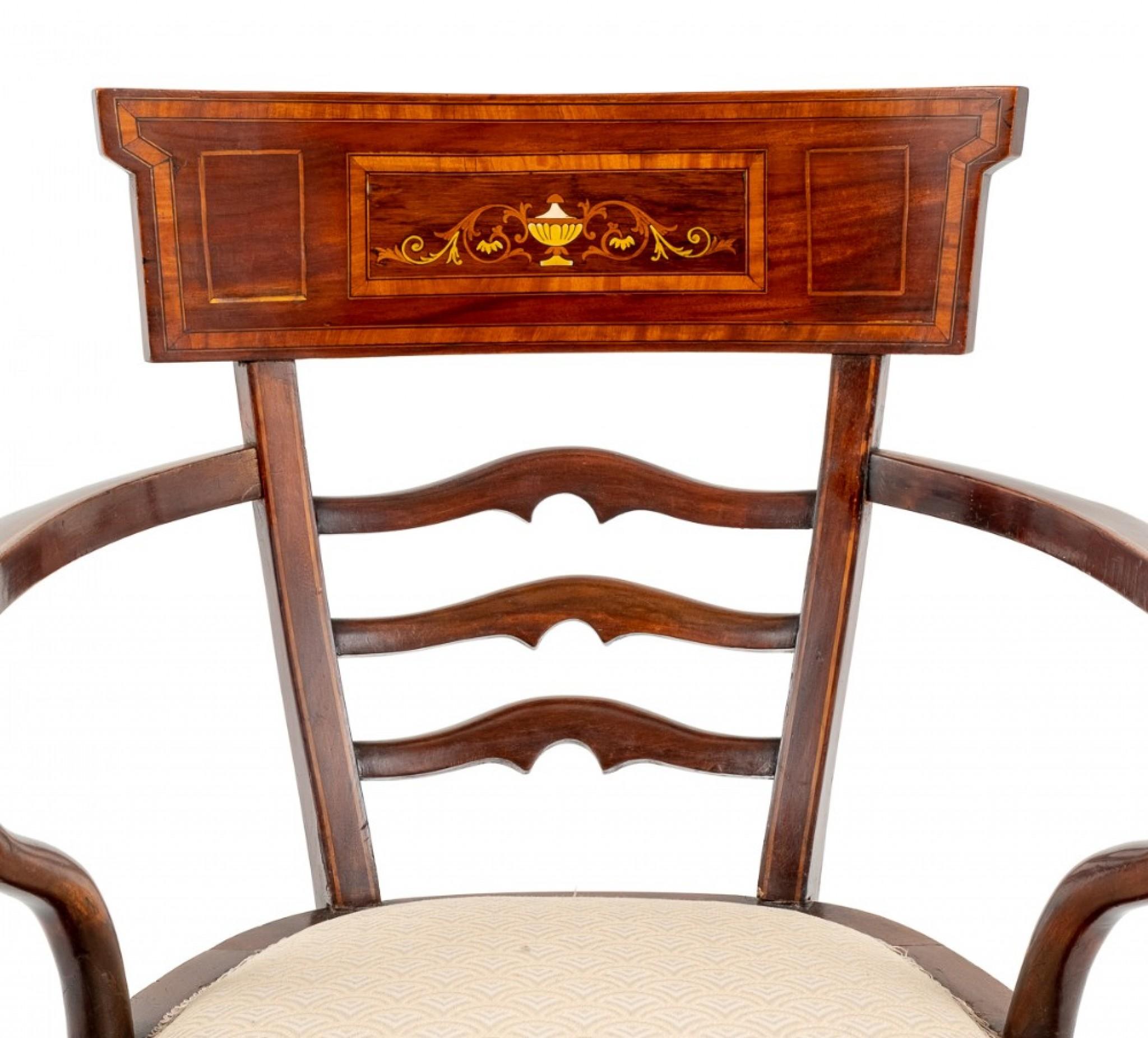 Sheraton Arm Chair Revival 1890 Mahogany For Sale 1