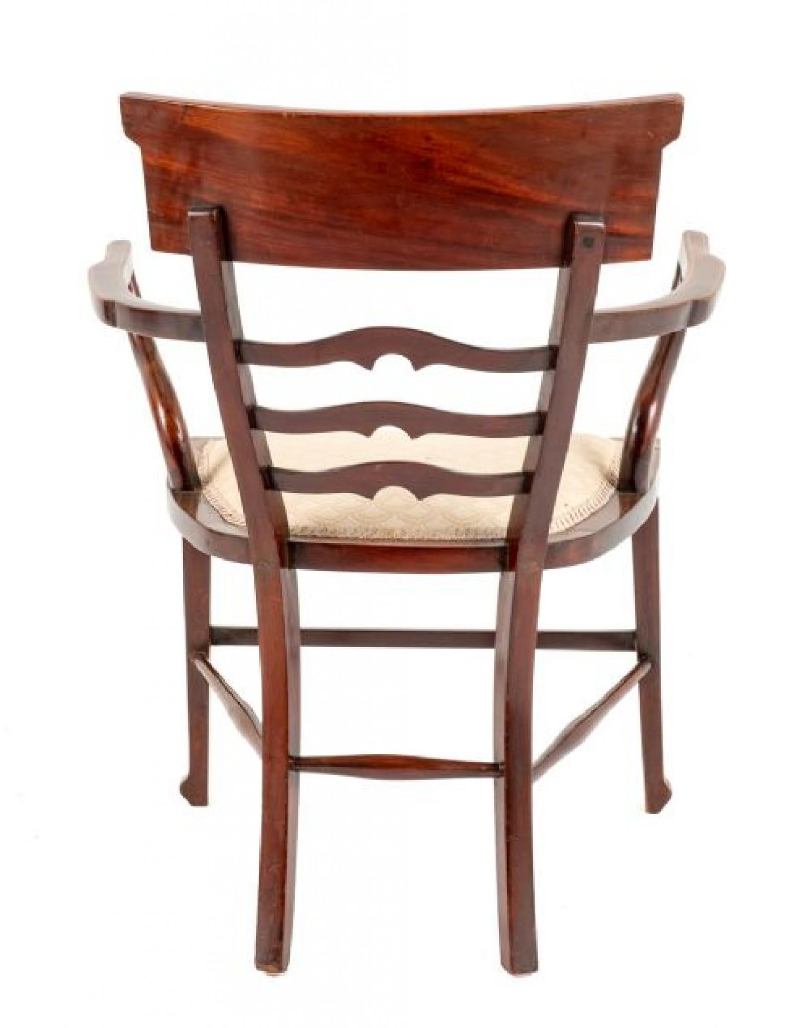 Sheraton Arm Chair Revival 1890 Mahogany For Sale 2