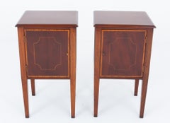 Sheraton Bedside Cabinets Revival Mahogany Nightstands