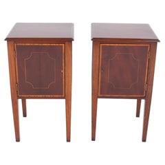 Sheraton Bedside Cabinets Revival Mahogany Nightstands