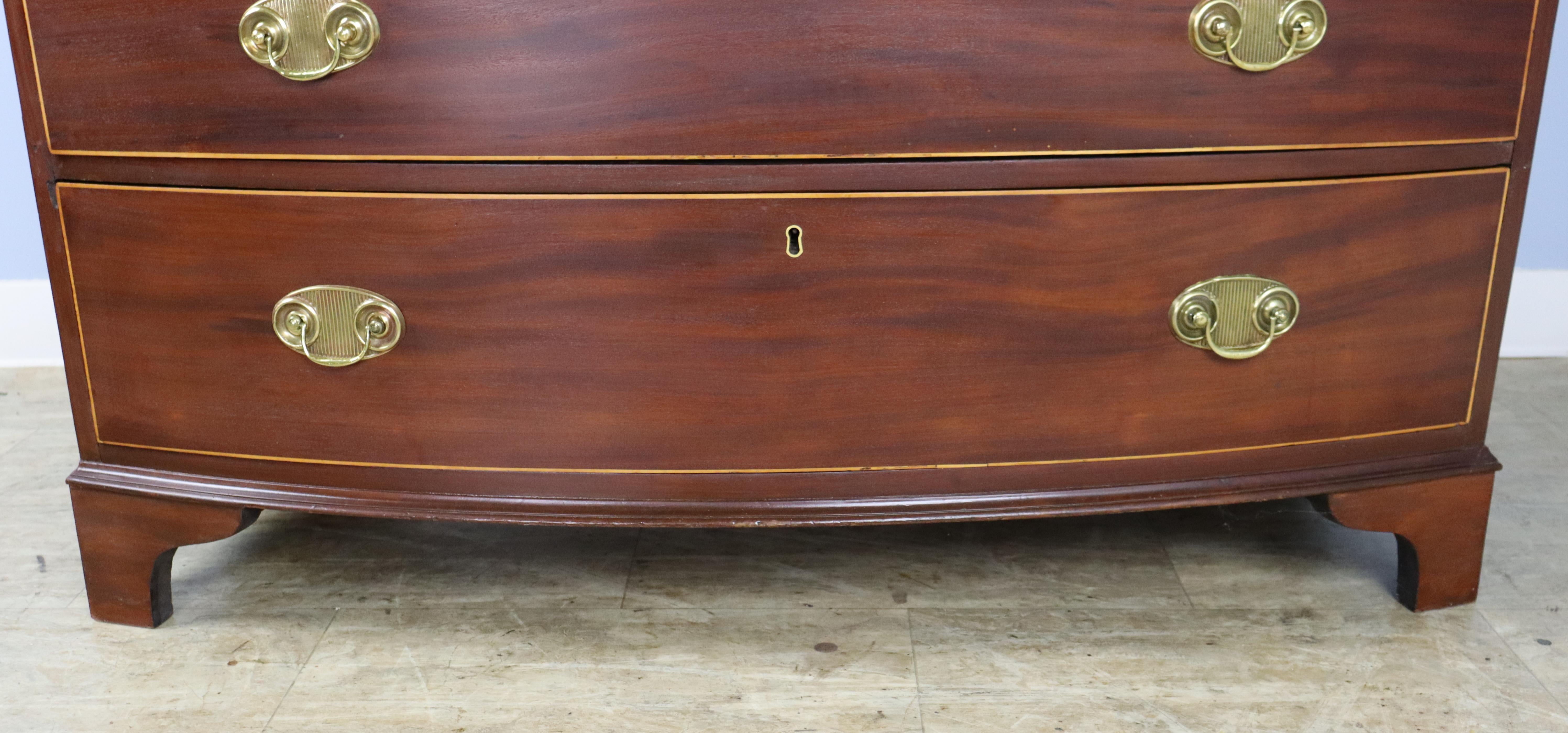 Mahogany Sheraton Bowfront Chest of Drawers For Sale