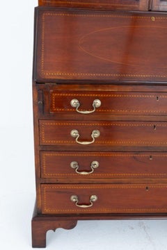 Sheraton Bureau Bookcase Mahogany Revival Cabinet Desk