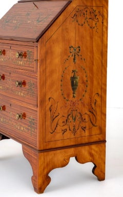 Sheraton Bureau Bookcase Painted Satinwood, 1890