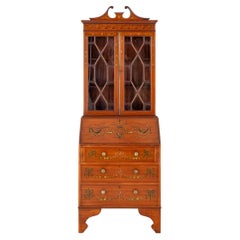 Sheraton Bureau Bookcase Painted Satinwood, 1890