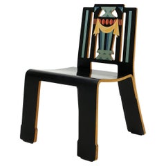 Sheraton Chair by Robert Venturi for Knoll, Black, Blue and Yellow, Signed