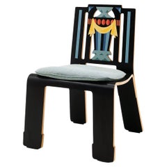 Sheraton Chair by Robert Venturi for Knoll, Black, Blue and Yellow, Signed