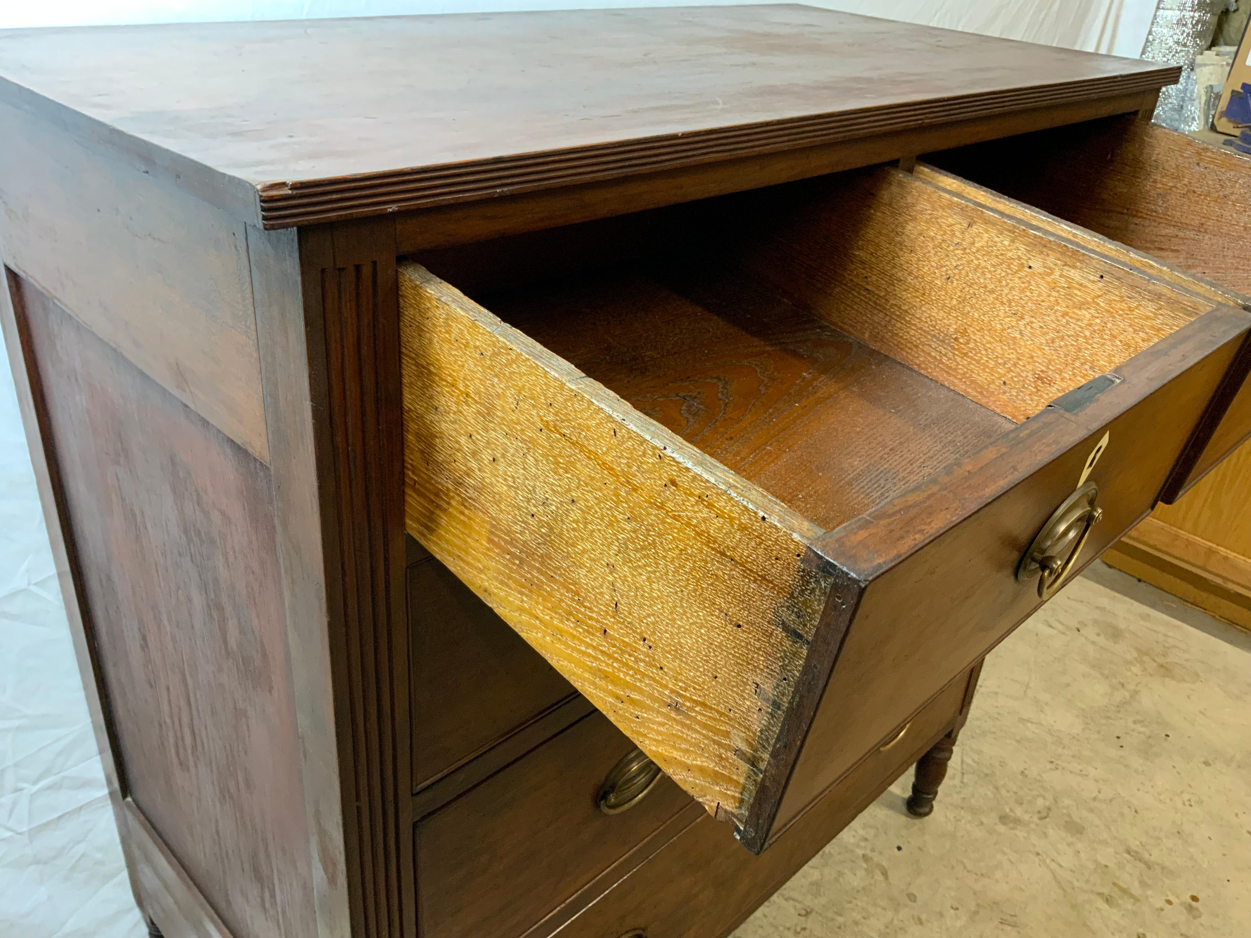 19th Century Sheraton Cherry Chest For Sale