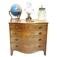 Sheraton Chest Drawers Mahogany Serpentine Commode 1810