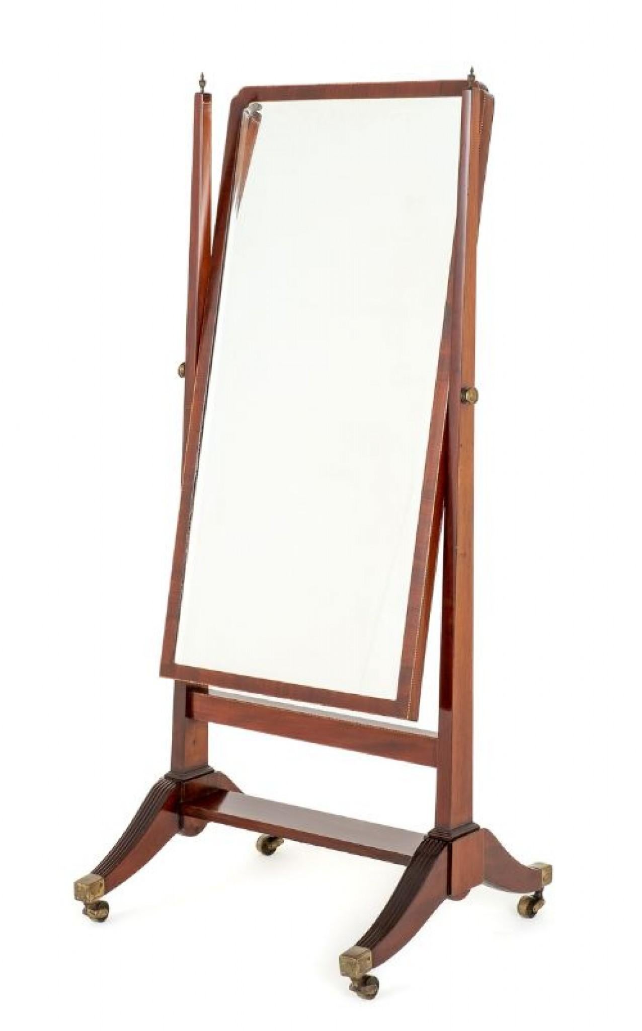Fine XIX secolo Specchio chevale Sheraton Antique Mirror 1890 in vendita