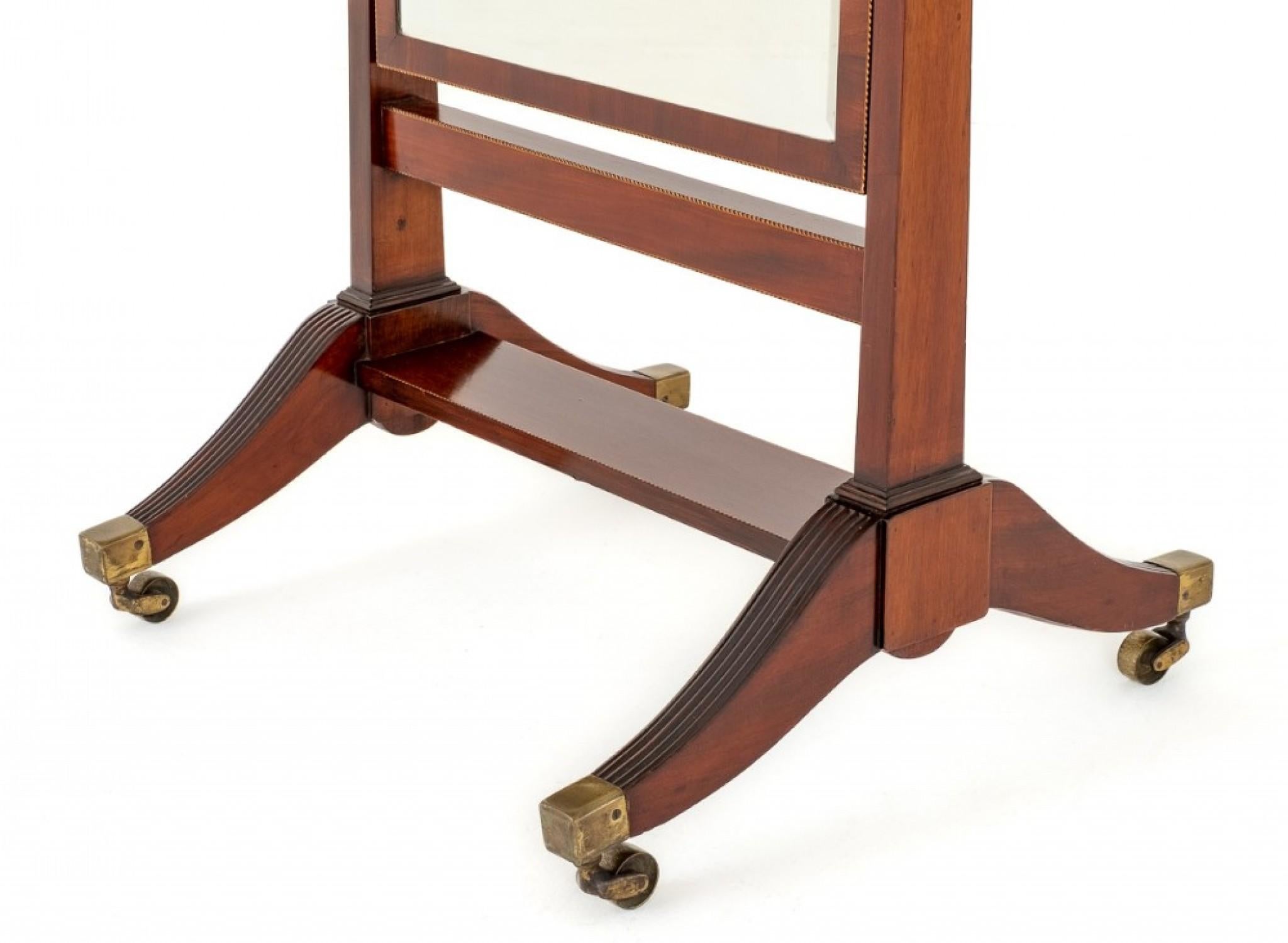 Ottone Specchio chevale Sheraton Antique Mirror 1890 in vendita