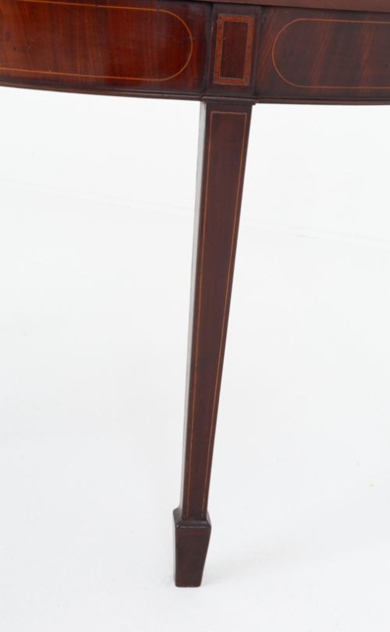 Sheraton Console Table Demi Lune Mahogany 1880 en vente 1