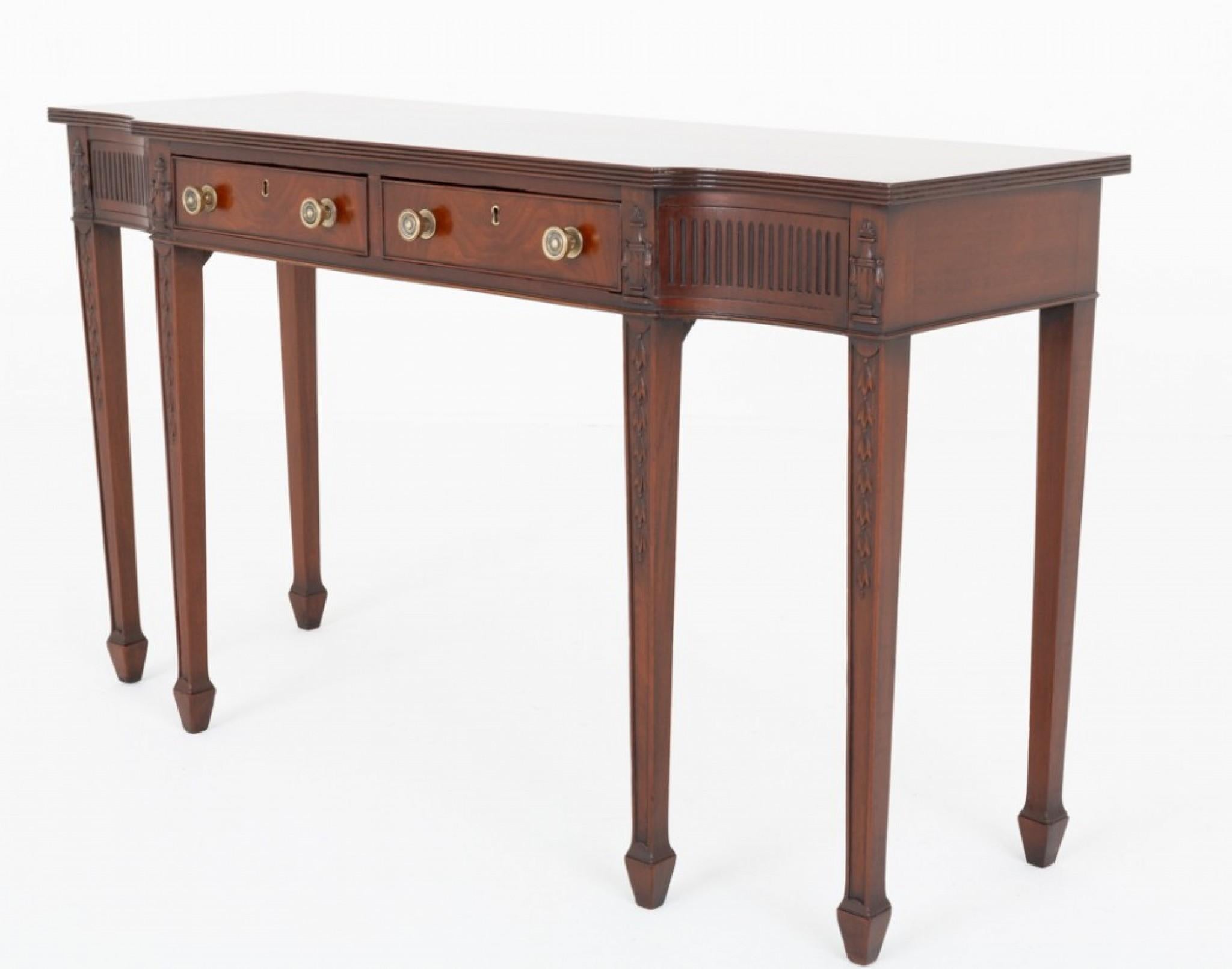 Sheraton Console Table Mahogany Server Revival 19th Century 2