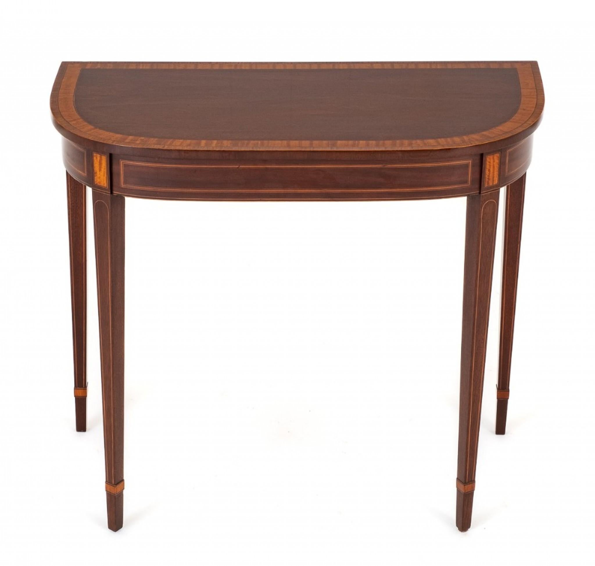 Sheraton Console Table Revival Mahogany Hall Tables For Sale at 1stDibs
