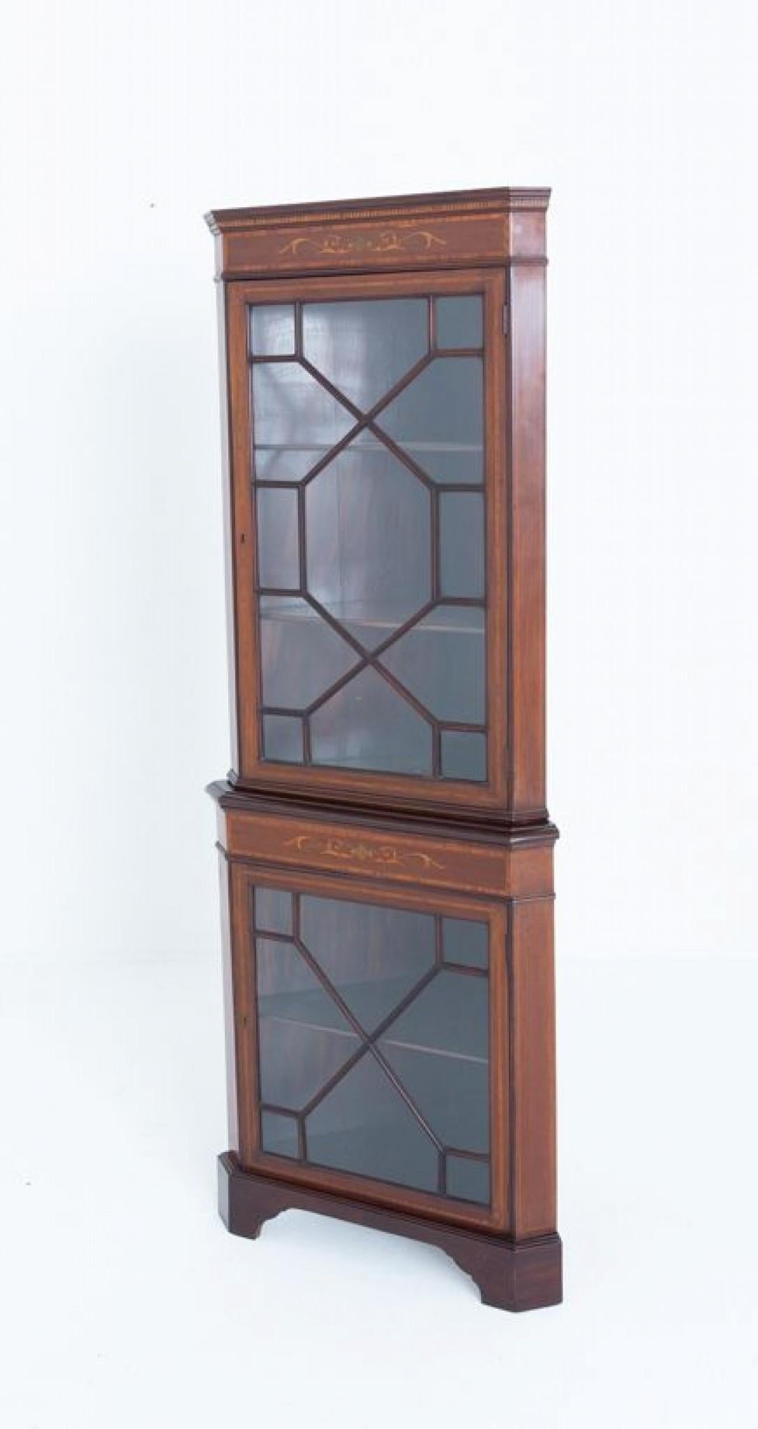 Mogano Gabinetto d'angolo Sheraton in mogano antico 1880 in vendita