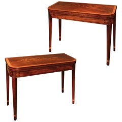 Sheraton D-Shaped Mahogany Tea Tables