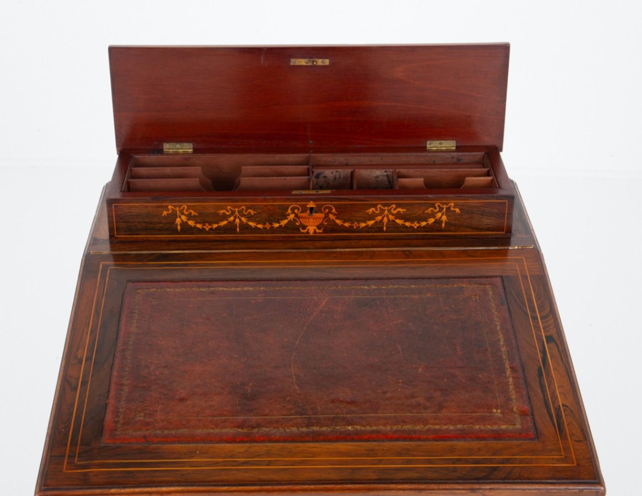 Fine XIX secolo Scrivania Sheraton Davenport 1890 Mogano Antico in vendita