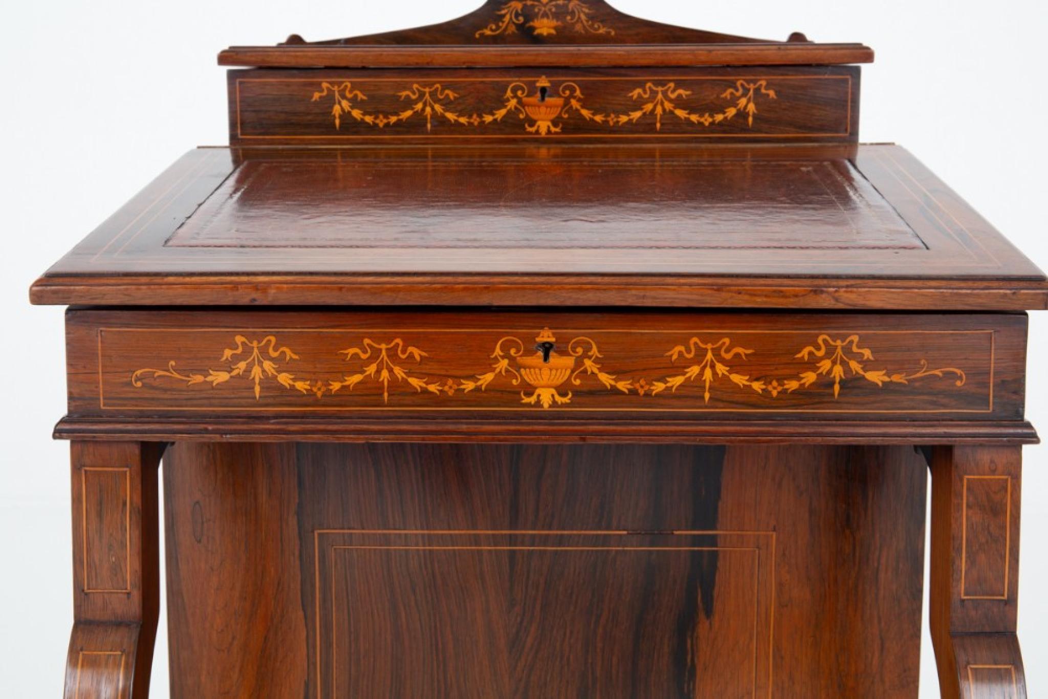 Scrivania Sheraton Davenport 1890 Mogano Antico in vendita 4