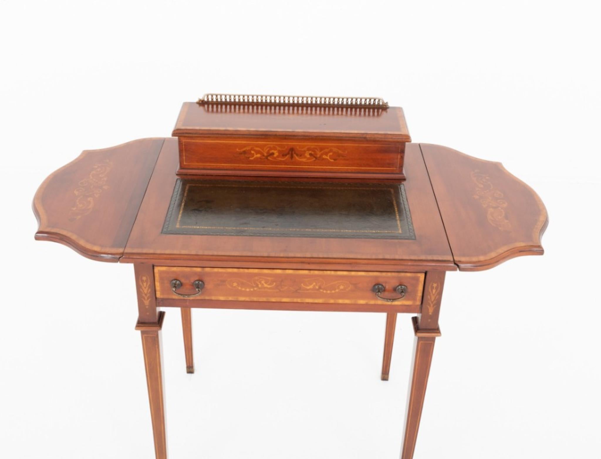 Early 20th Century Sheraton Desk Ladies Writing Table Revival Mahogany For Sale