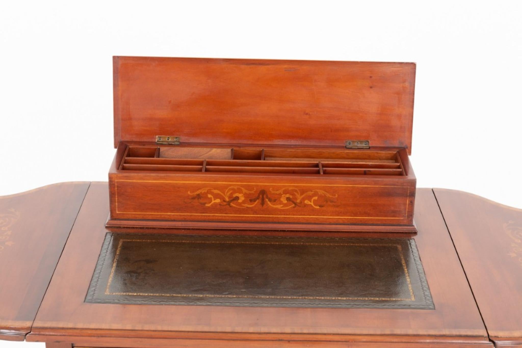 Wood Sheraton Desk Ladies Writing Table Revival Mahogany For Sale