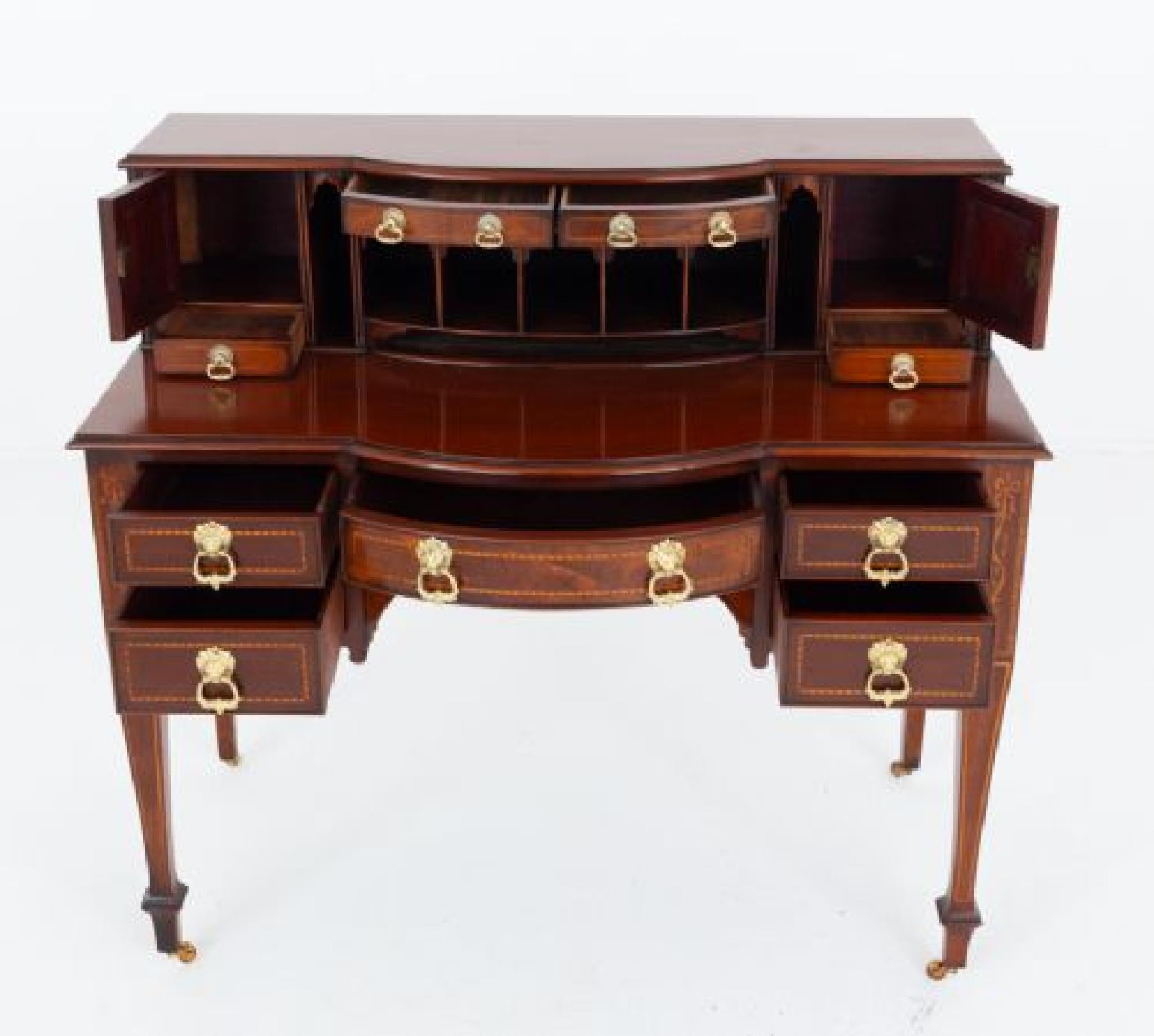 Sheraton Desk Mahogany Bonheur Du Jour 1880 For Sale 3