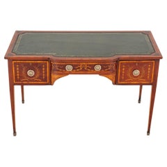 Sheraton Desk Mahogany Writing Table Marquetry Inlay