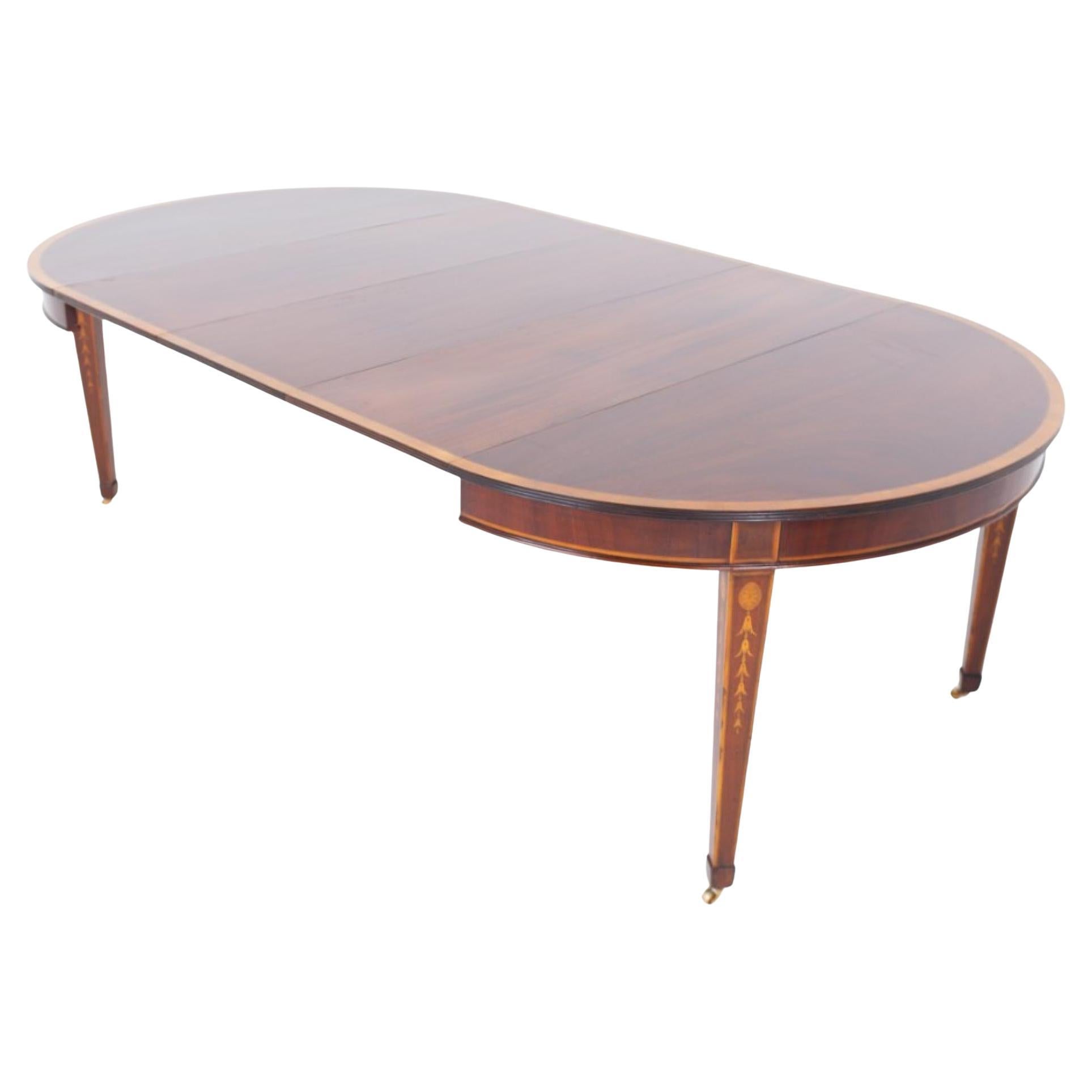Sheraton Dining Table Mahogany Extending 12 Seater 1880