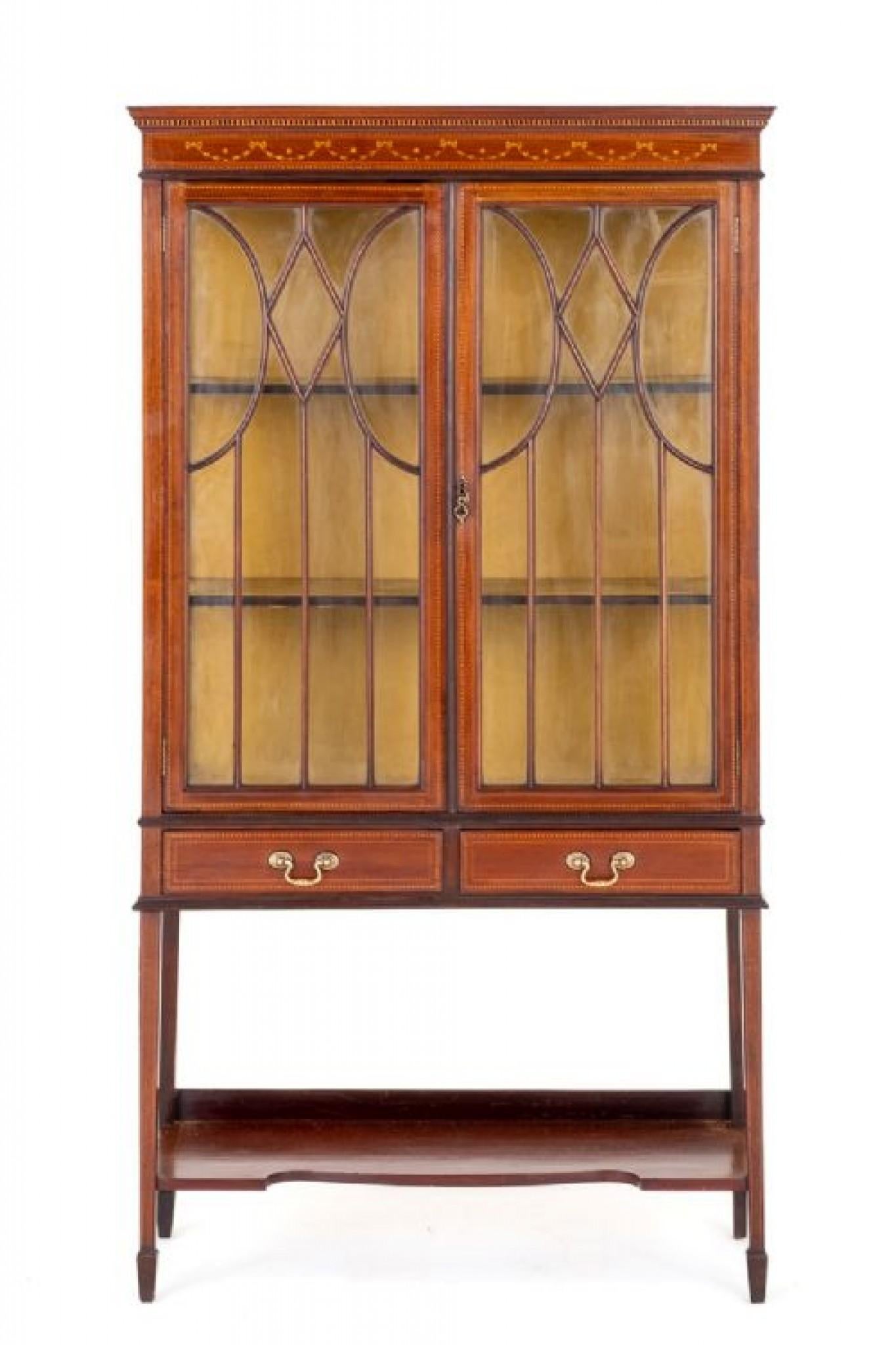 Sheraton Display Cabinet Antique Bookcase 1880 In Good Condition For Sale In Potters Bar, GB
