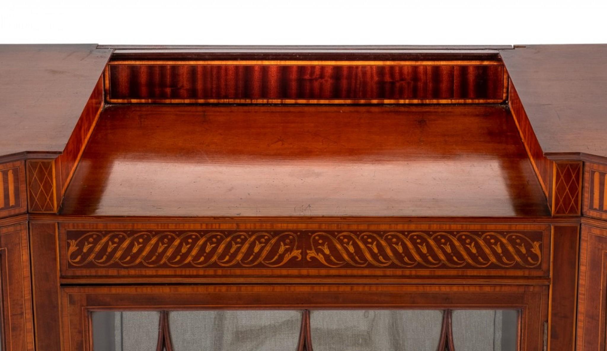 Late 19th Century Sheraton Display Cabinet Antique Mahogany
