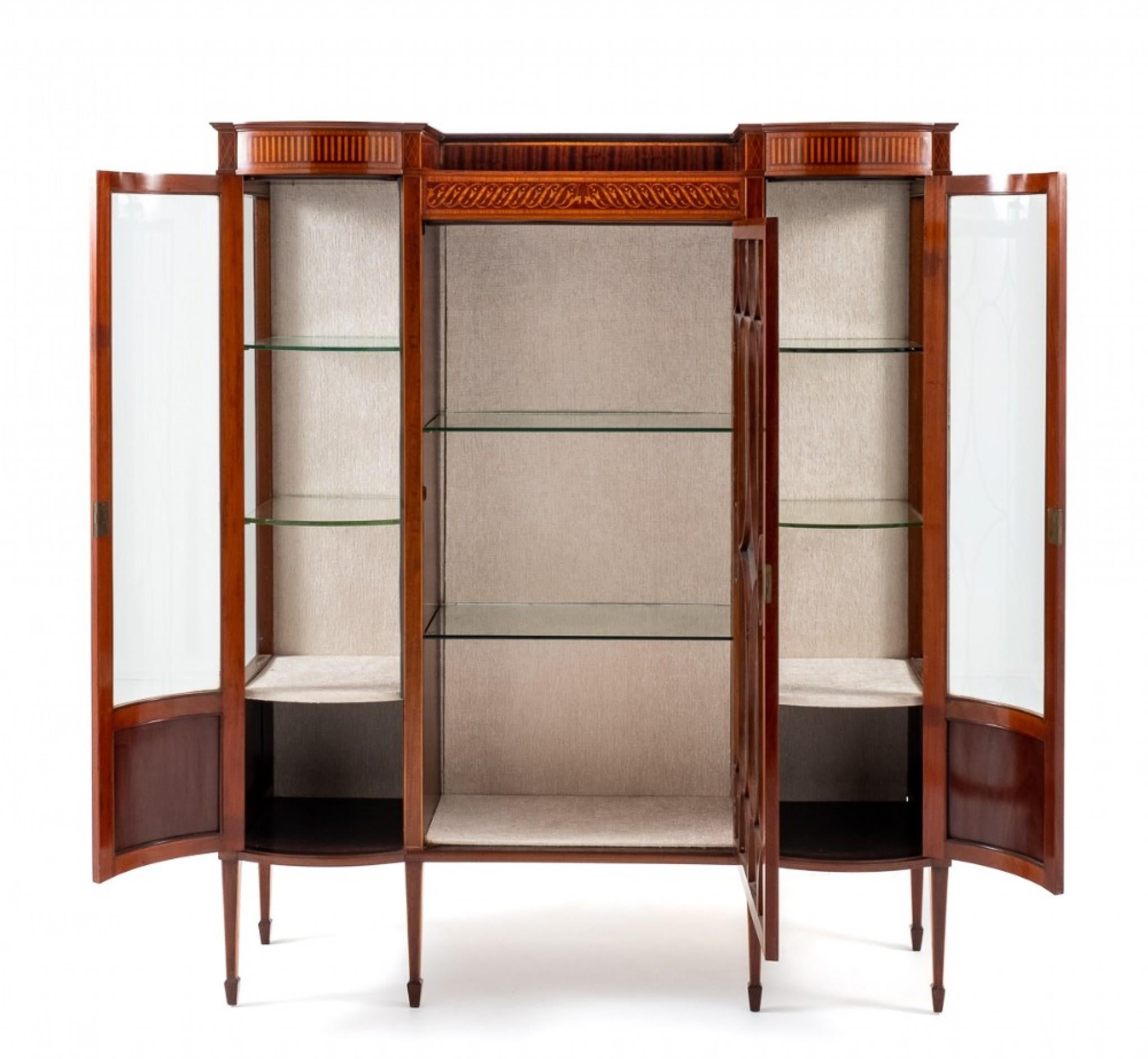 Sheraton Display Cabinet Antique Mahogany 1