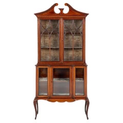 Sheraton Display Cabinet Mahogany Revival 1890