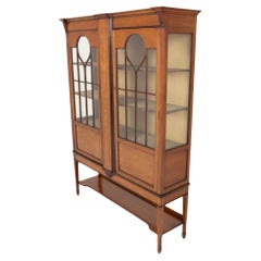 Sheraton Display Cabinet Mahogany Revival Bookcase 1890