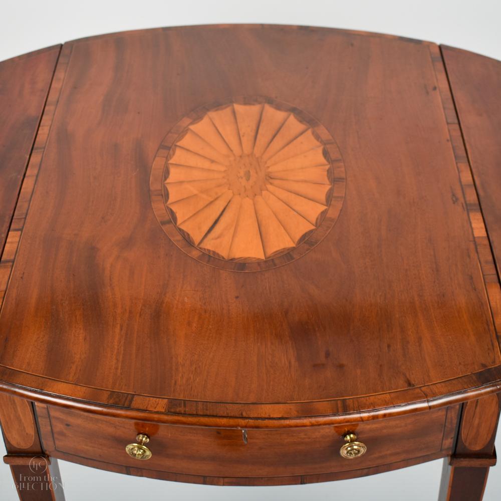 Inlay Sheraton Drop-Leaf Pembroke Table For Sale