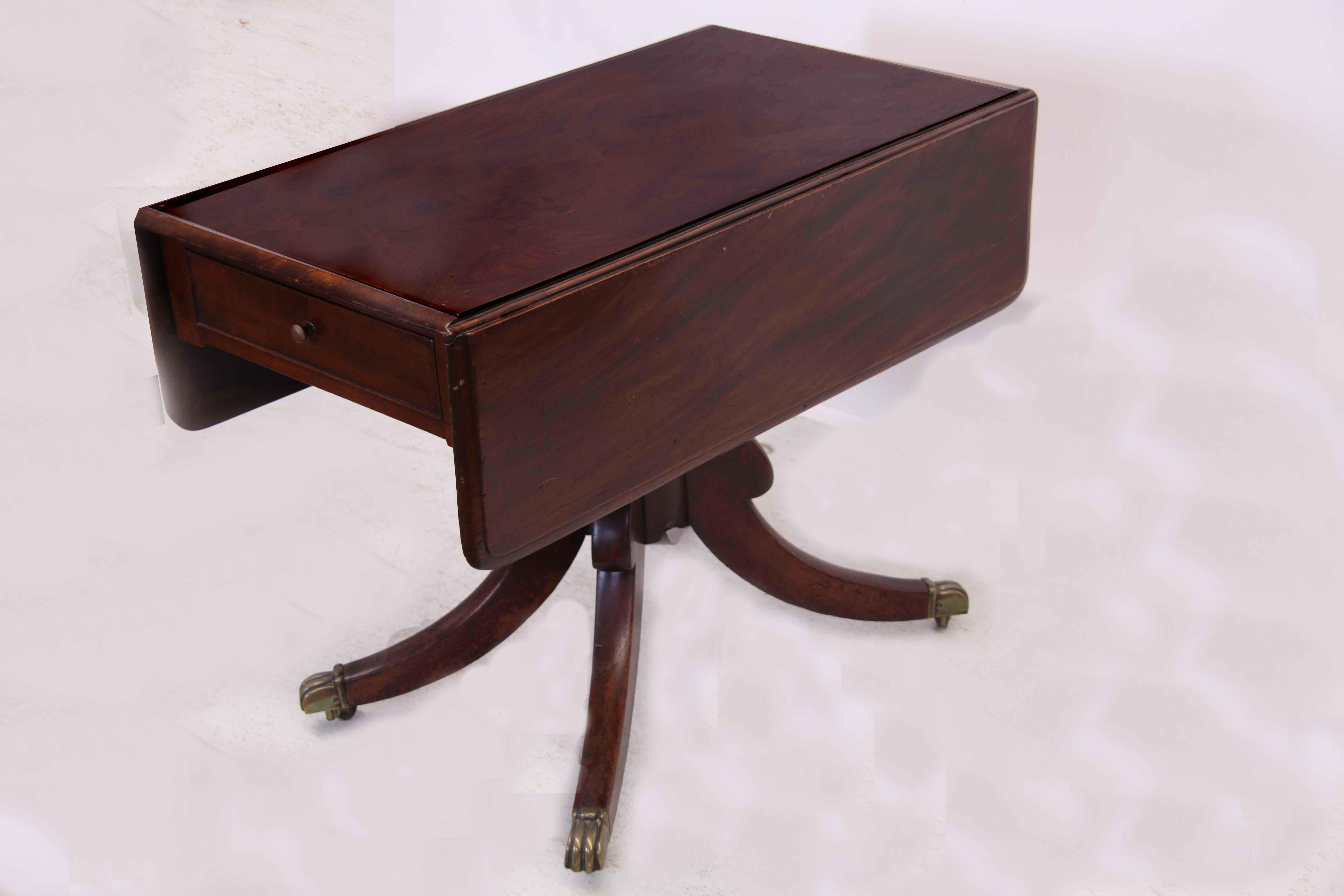 antique drop leaf table with claw feet
