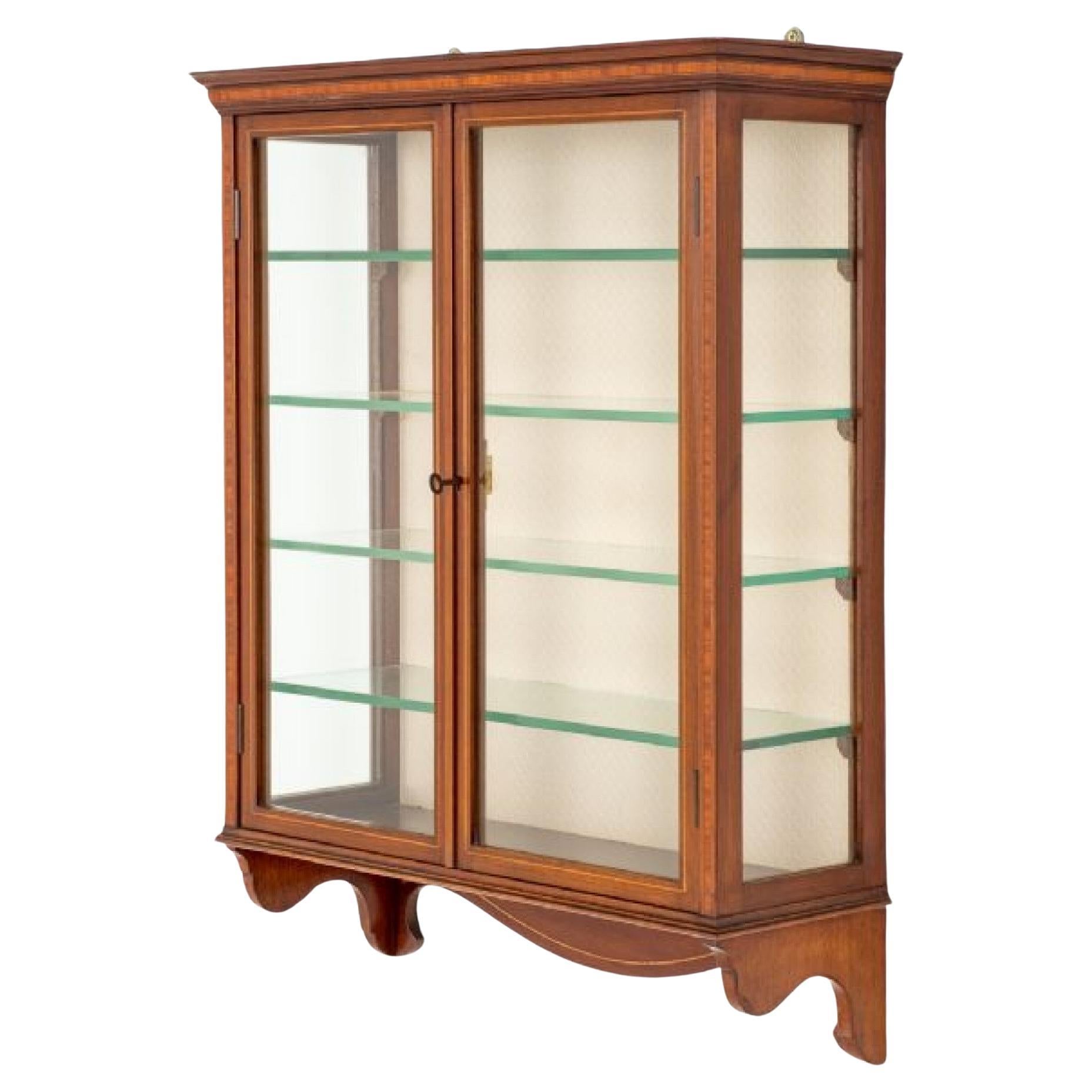 Sheraton Hanging Bookcase Wall Cabinet Revival 1880