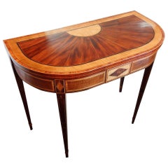 Sheraton Inlaid Mahogany Card Table 