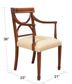 Chaises Sheraton en acajou incrusté, lot de 10