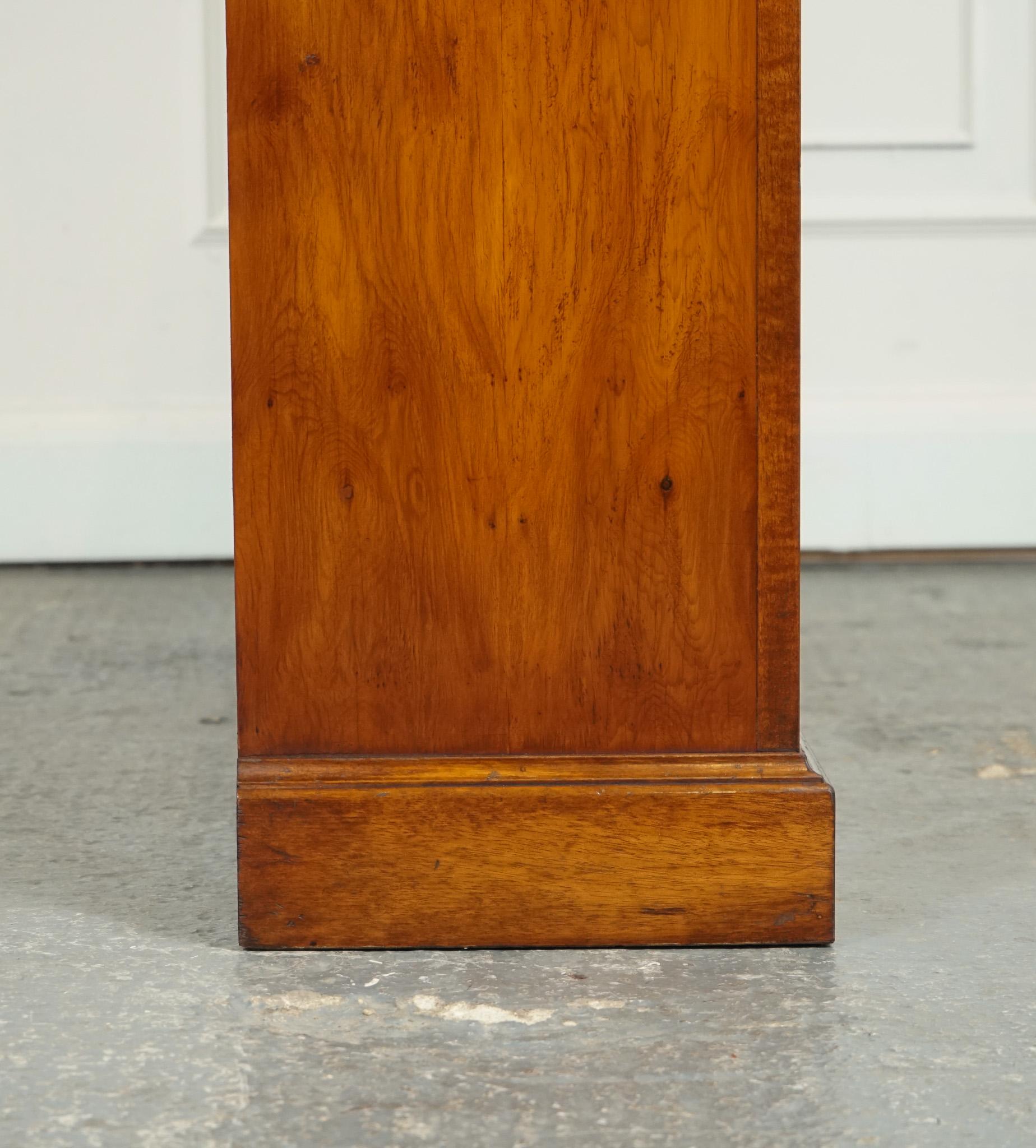SHERATON INLAiD YEW WOOD DOUBLE DWARF OPEN BOOKCASE For Sale 3