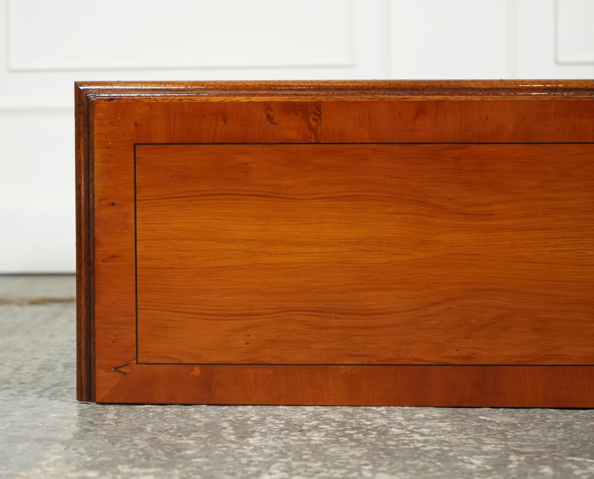 SHERATON INLAiD YEW WOOD DOUBLE DWARF OPEN BOOKCASE For Sale 4