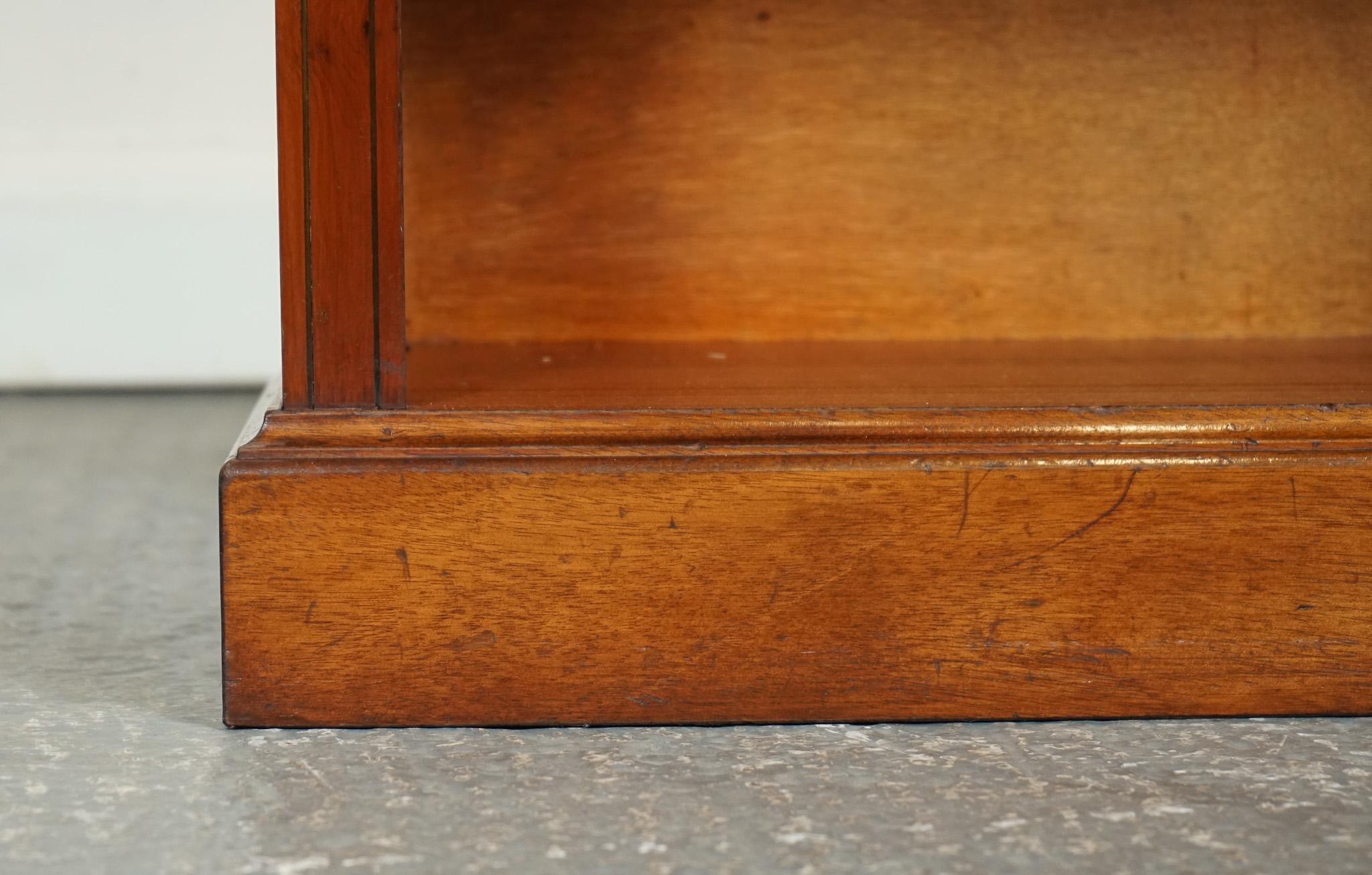 SHERATON INLAiD YEW WOOD DOUBLE DWARF OPEN BOOKCASE For Sale 7