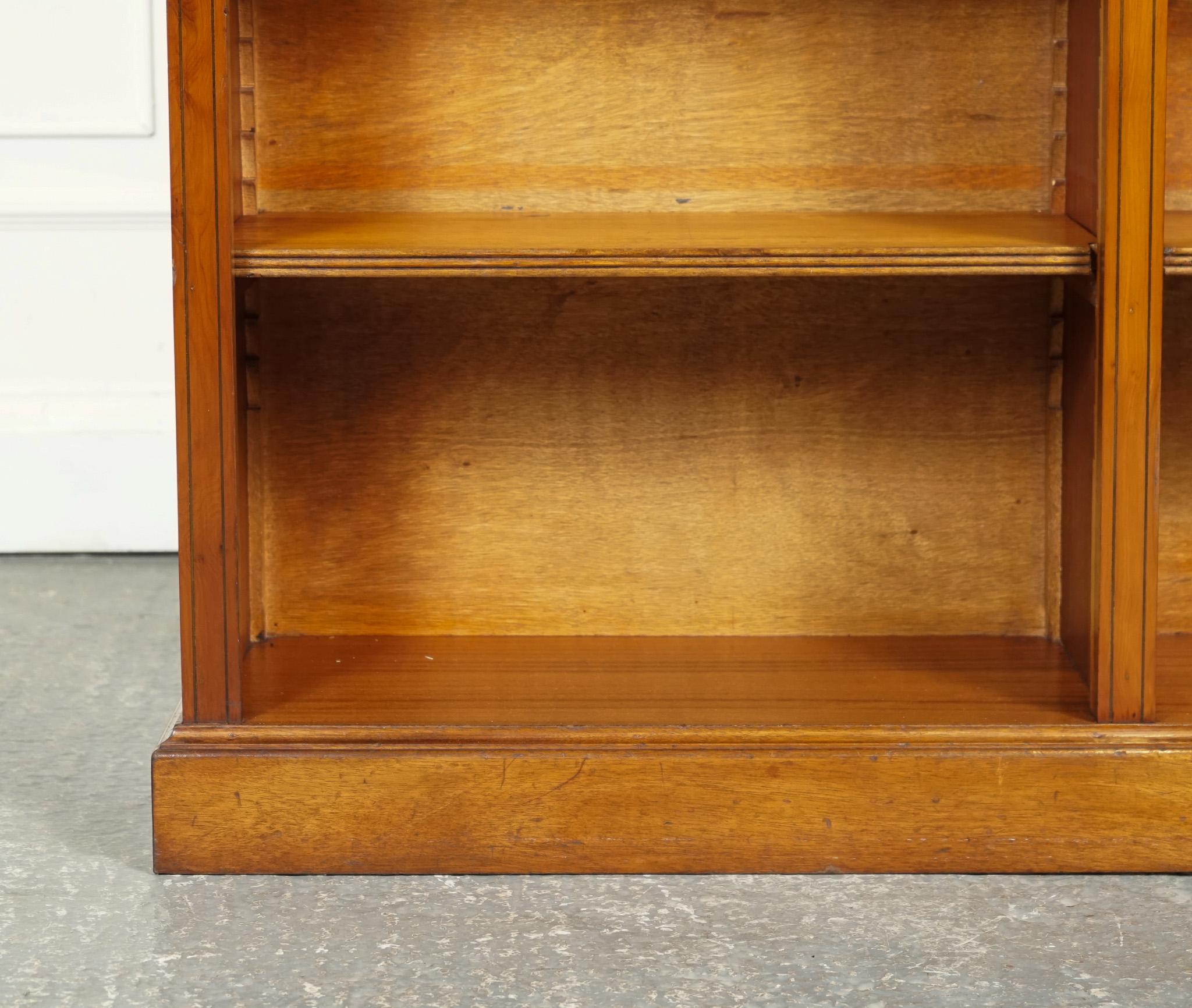 SHERATON INLAiD YEW WOOD DOUBLE DWARF OPEN BOOKCASE For Sale 10