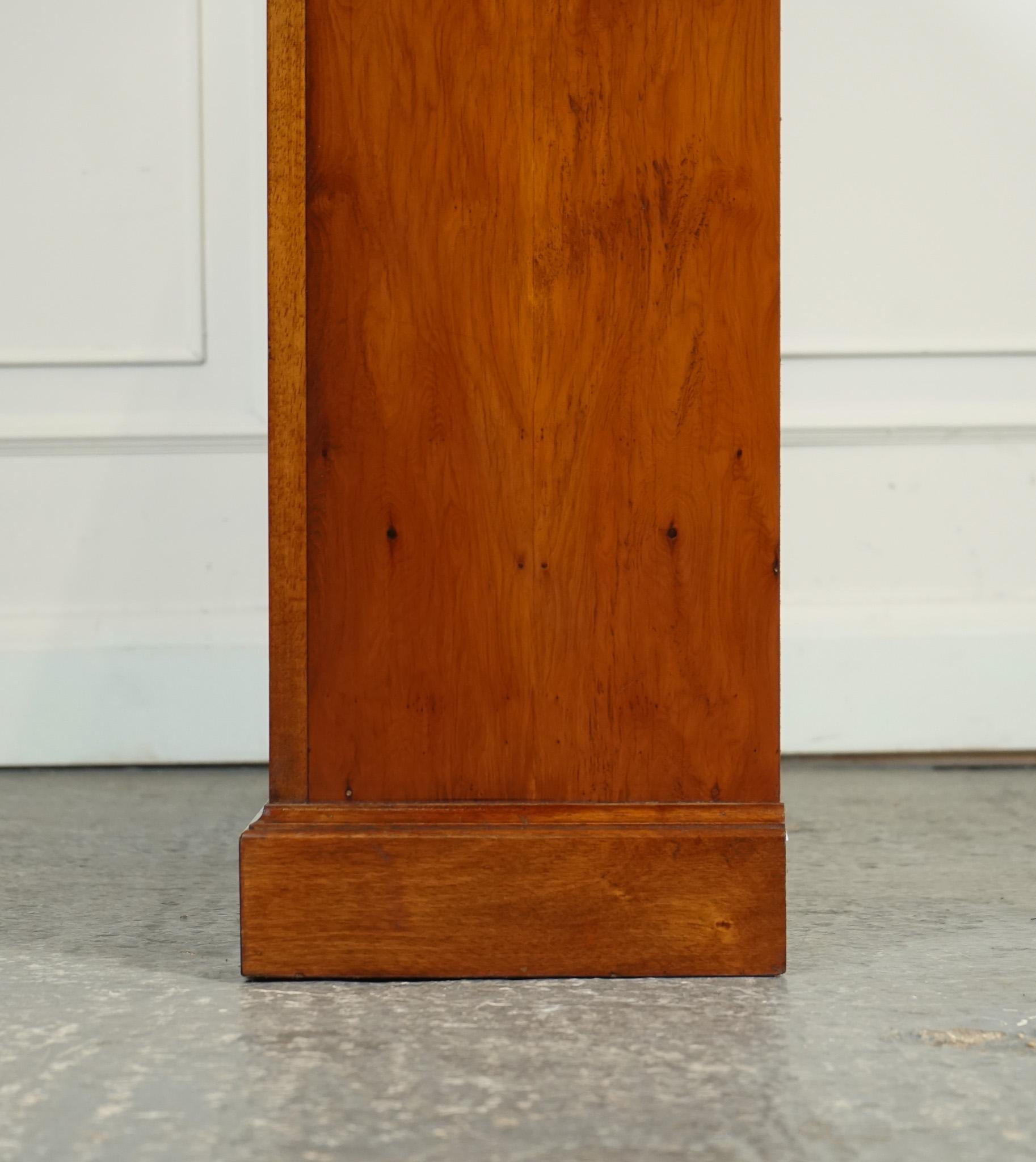 SHERATON INLAiD YEW WOOD DOUBLE DWARF OPEN BOOKCASE For Sale 2