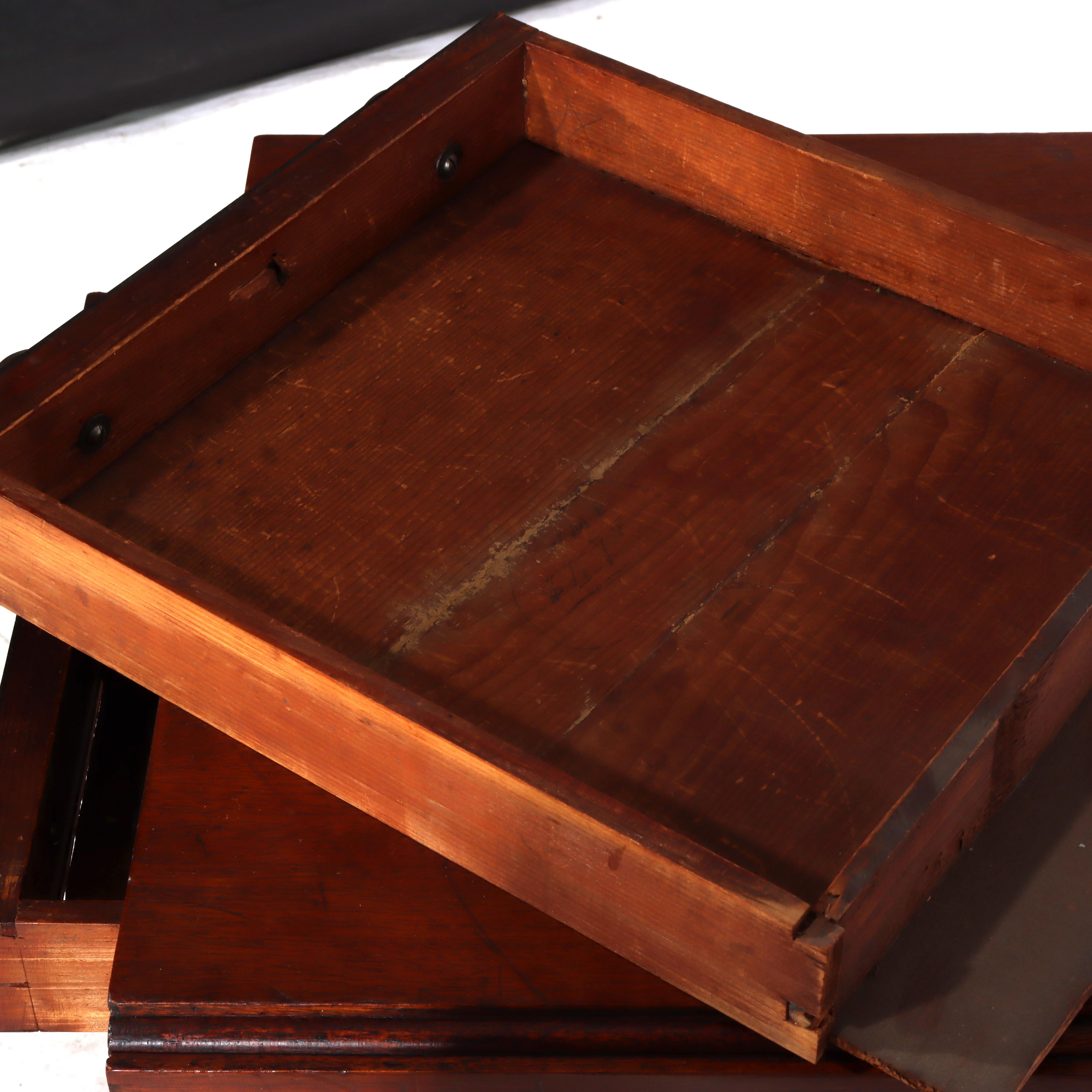 Sheraton Mahogany 2 Drawer Drop Leaf Stand With Rope Twist Carved Legs c1830 For Sale 7