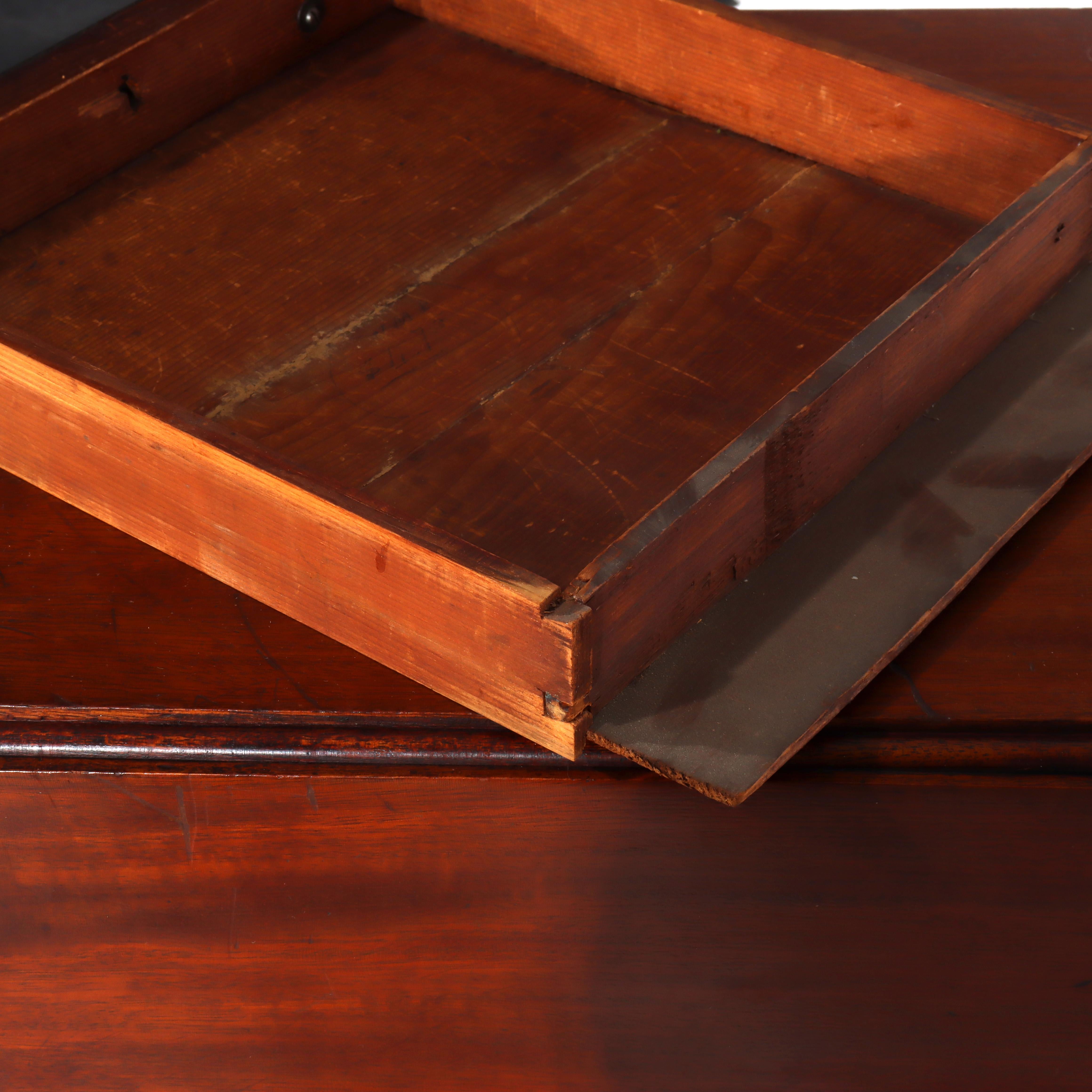 Sheraton Mahogany 2 Drawer Drop Leaf Stand With Rope Twist Carved Legs c1830 For Sale 8