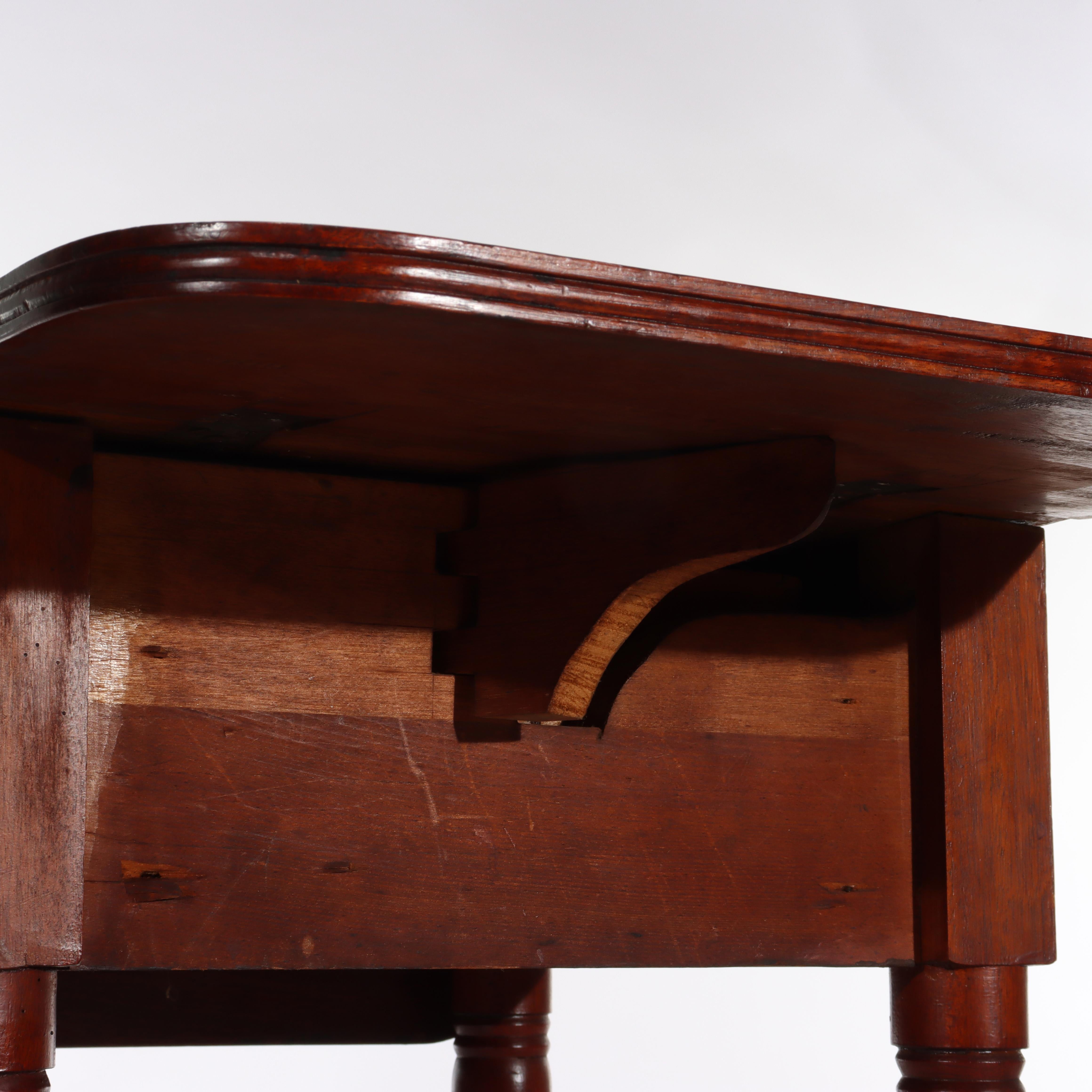 Sheraton Mahogany 2 Drawer Drop Leaf Stand With Rope Twist Carved Legs c1830 For Sale 12