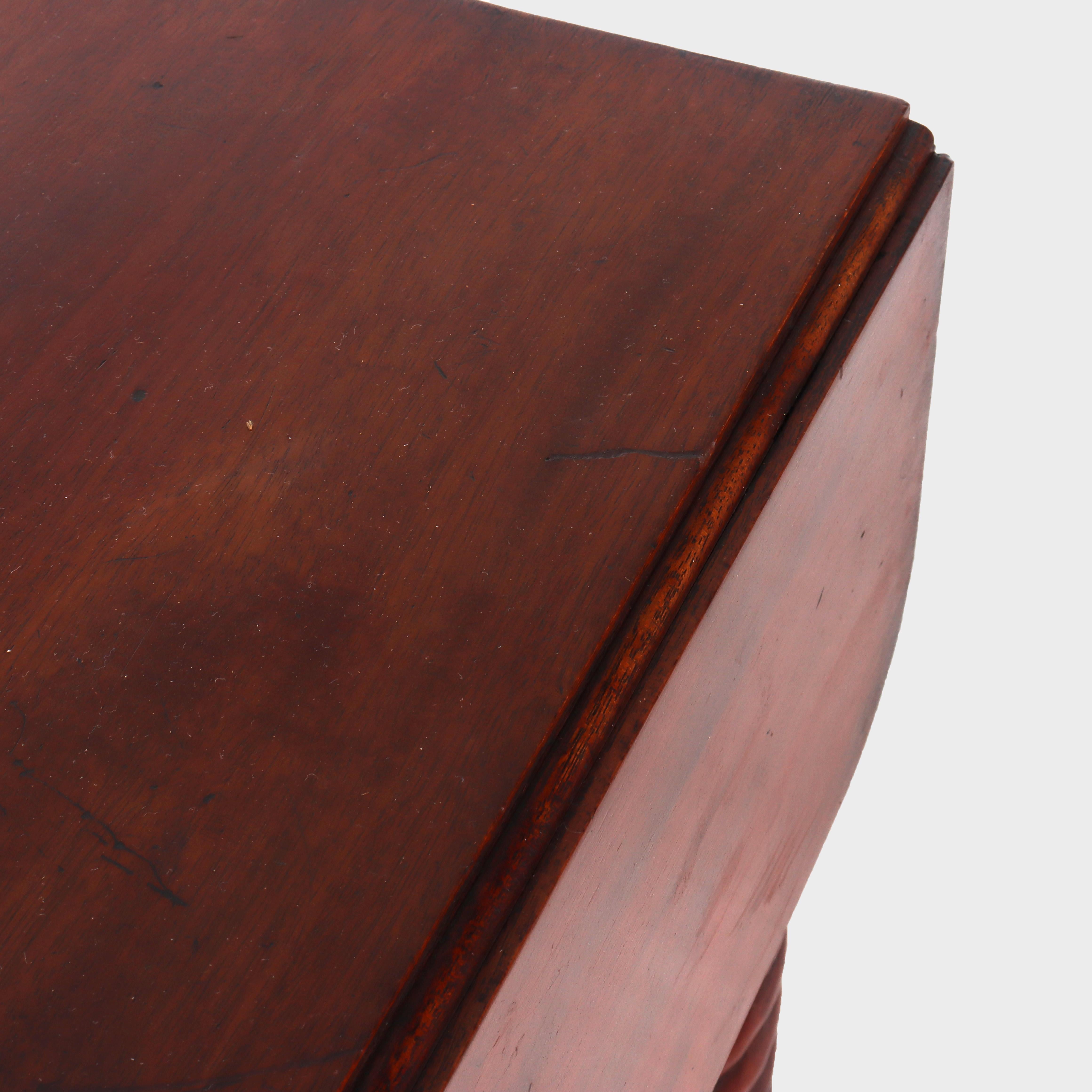 Sheraton Mahogany 2 Drawer Drop Leaf Stand With Rope Twist Carved Legs c1830 For Sale 3