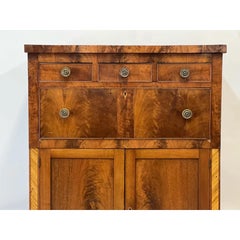 Sheraton Mahogany and Burlwood Tall Cabinet